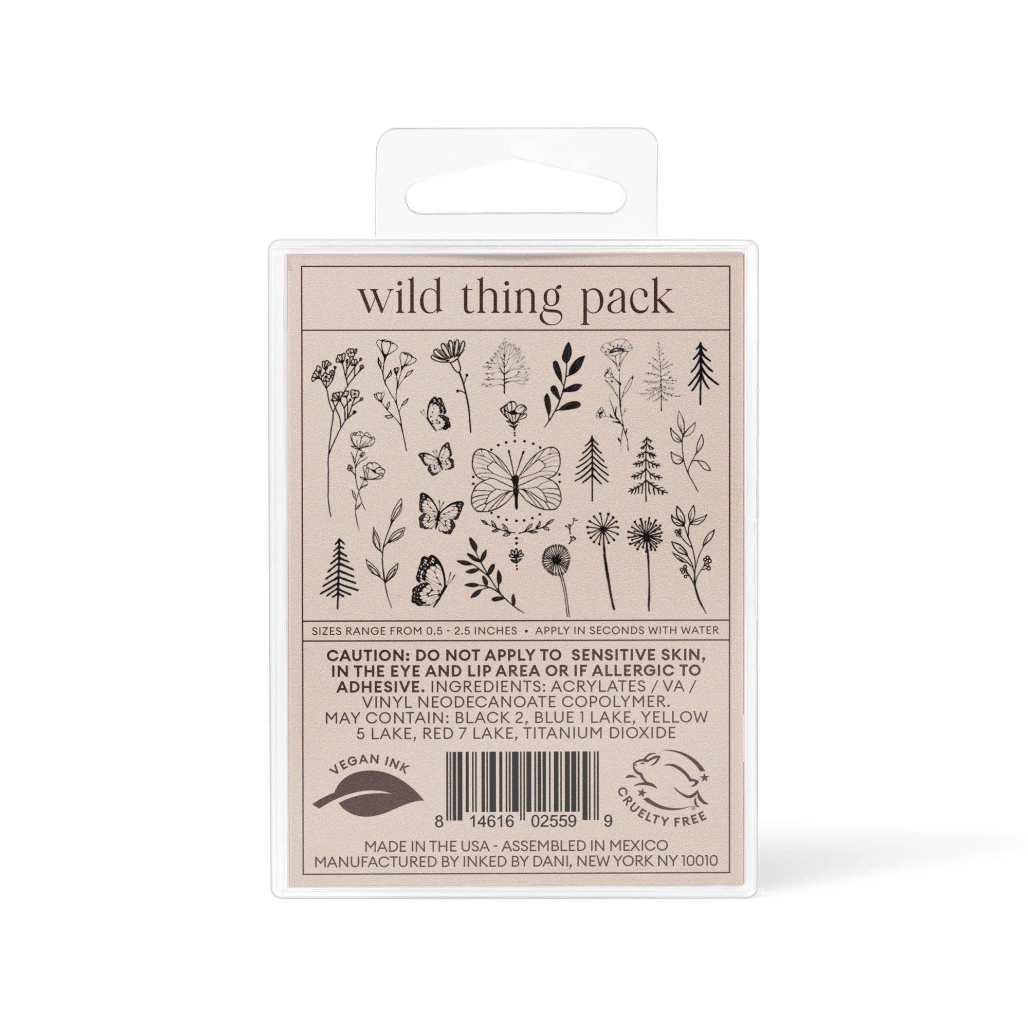 INKED by Dani - Wild Thing Temporary Tattoo Pack
