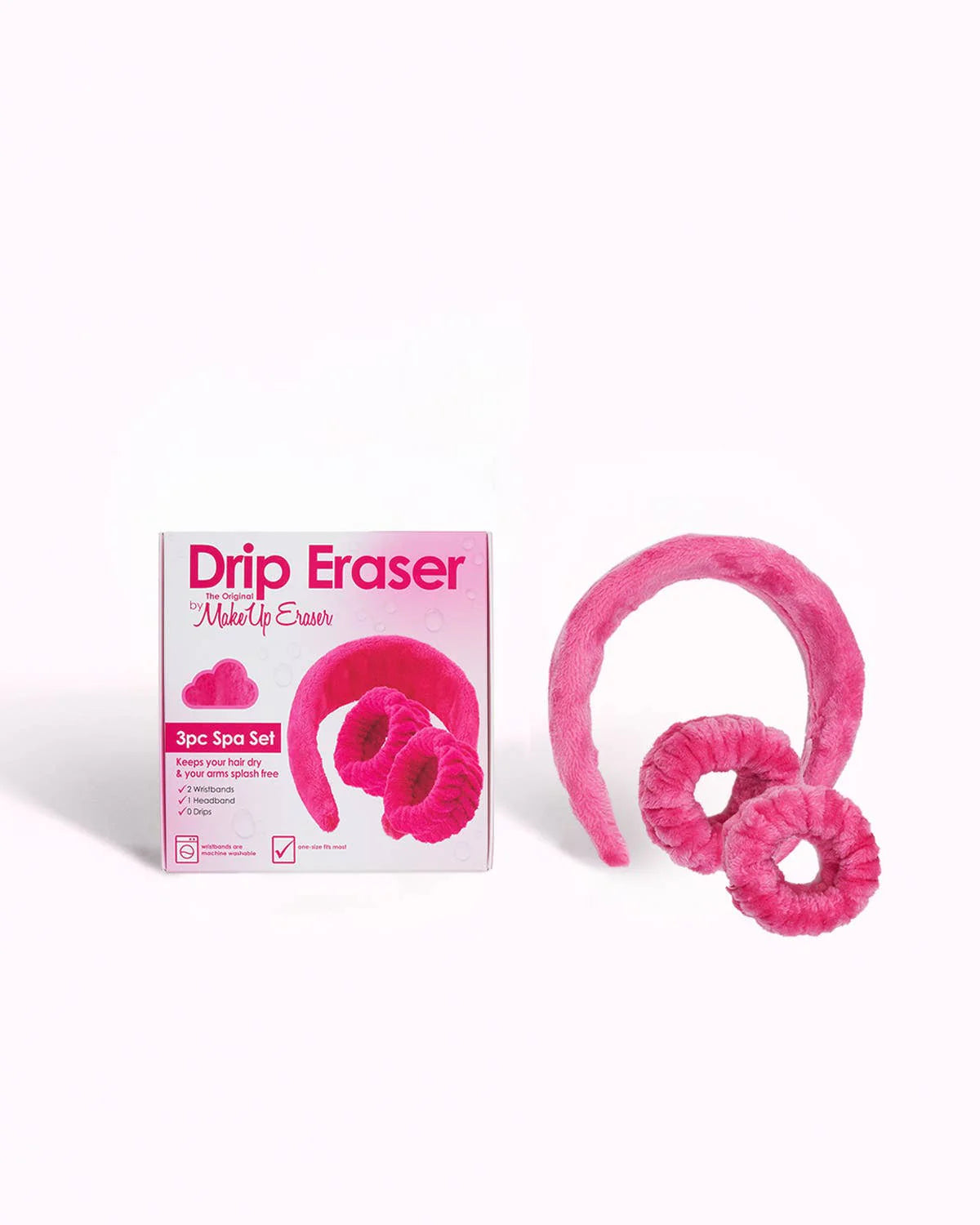 The Original MakeUp Eraser -  Drip Eraser® 3pc Spa Set 2 wristbands + headband