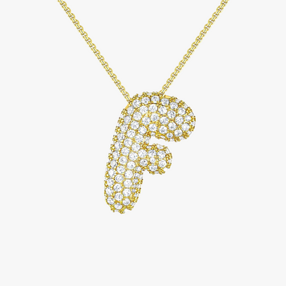 Bubble Initial Diamond Necklace