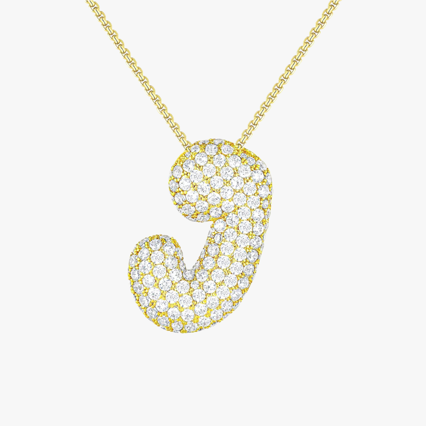 Bubble Initial Diamond Necklace