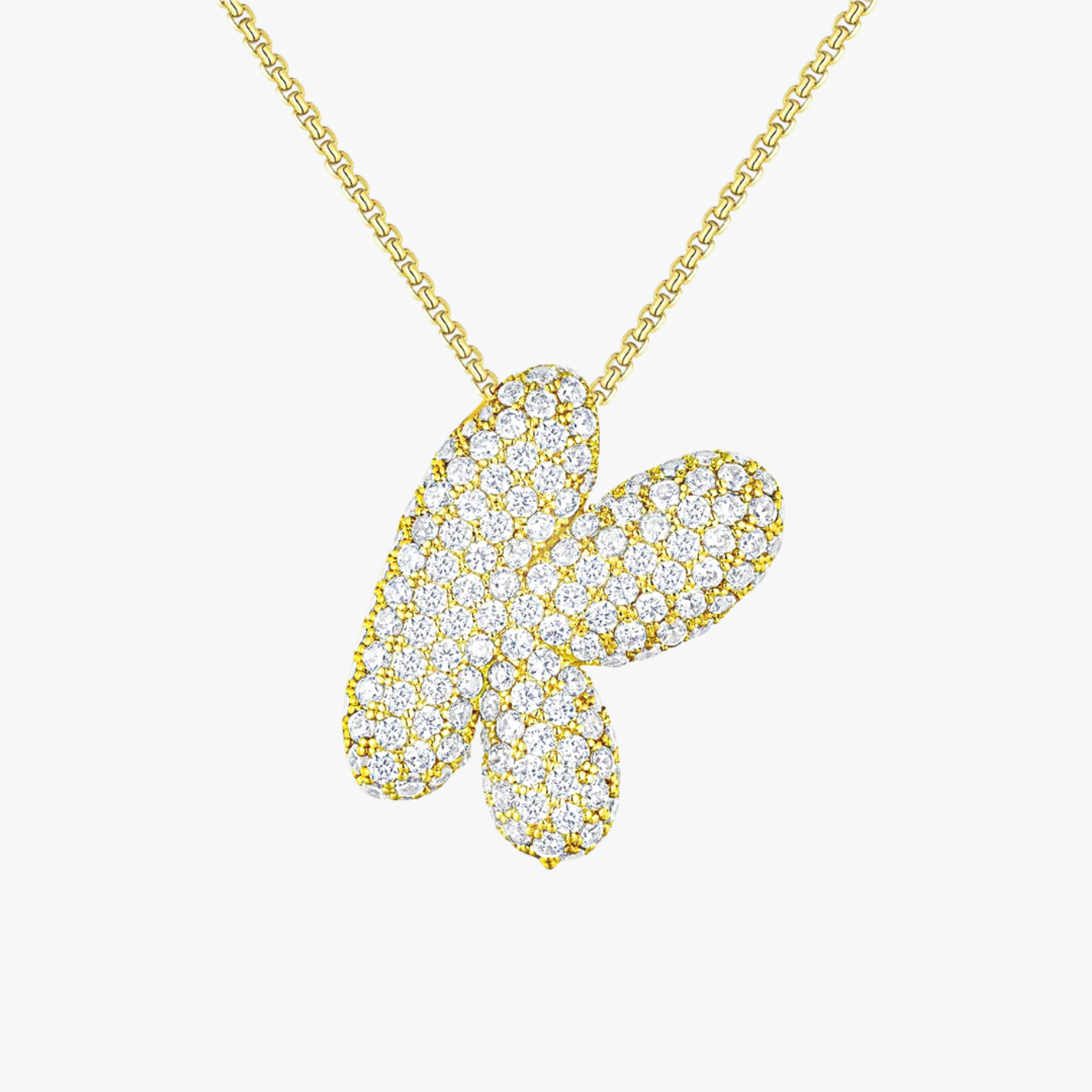 Bubble Initial Diamond Necklace