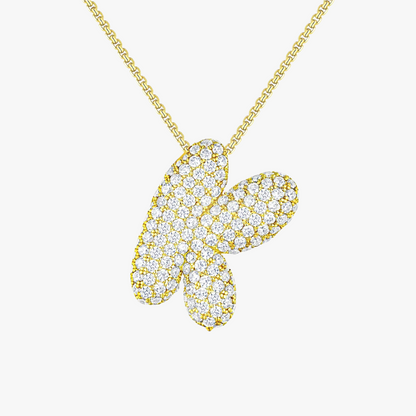 Bubble Initial Diamond Necklace