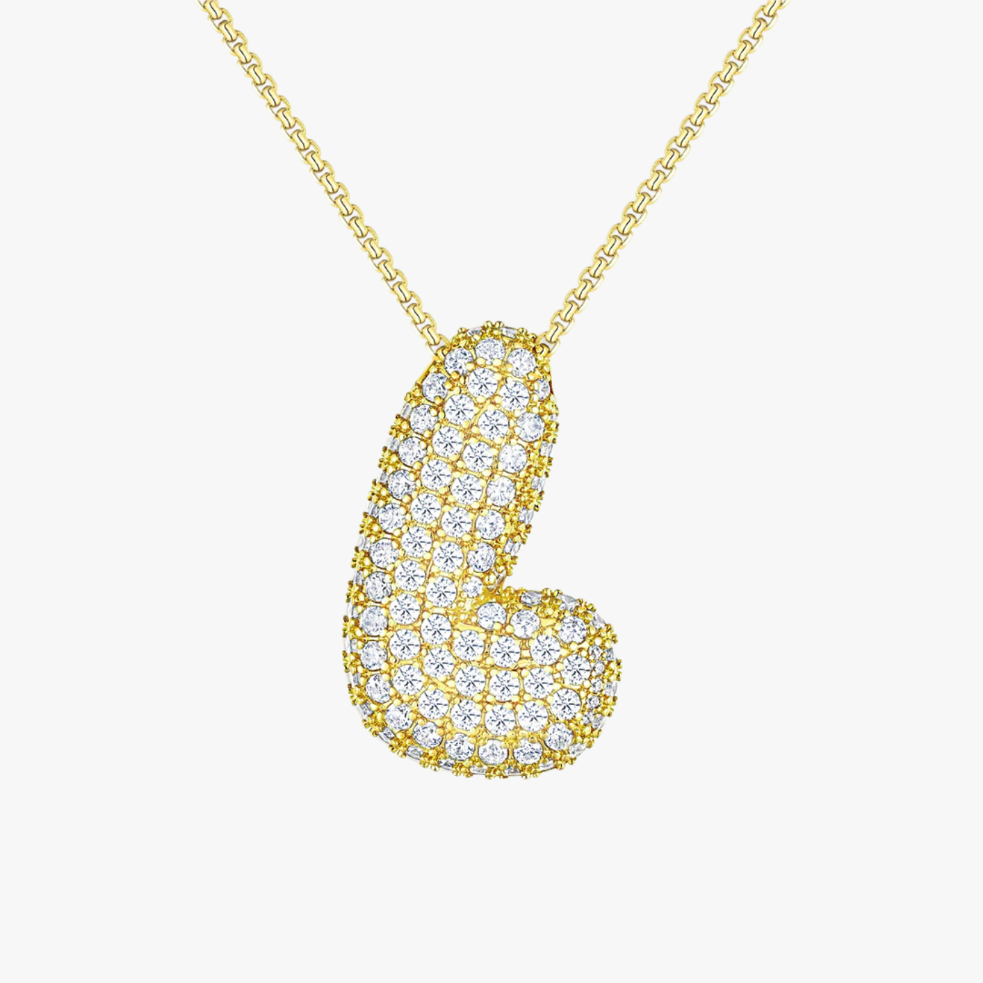 Bubble Initial Diamond Necklace