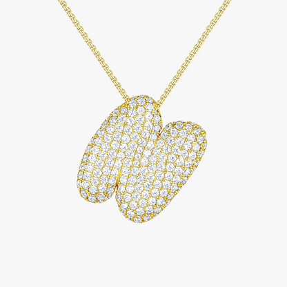 Bubble Initial Diamond Necklace