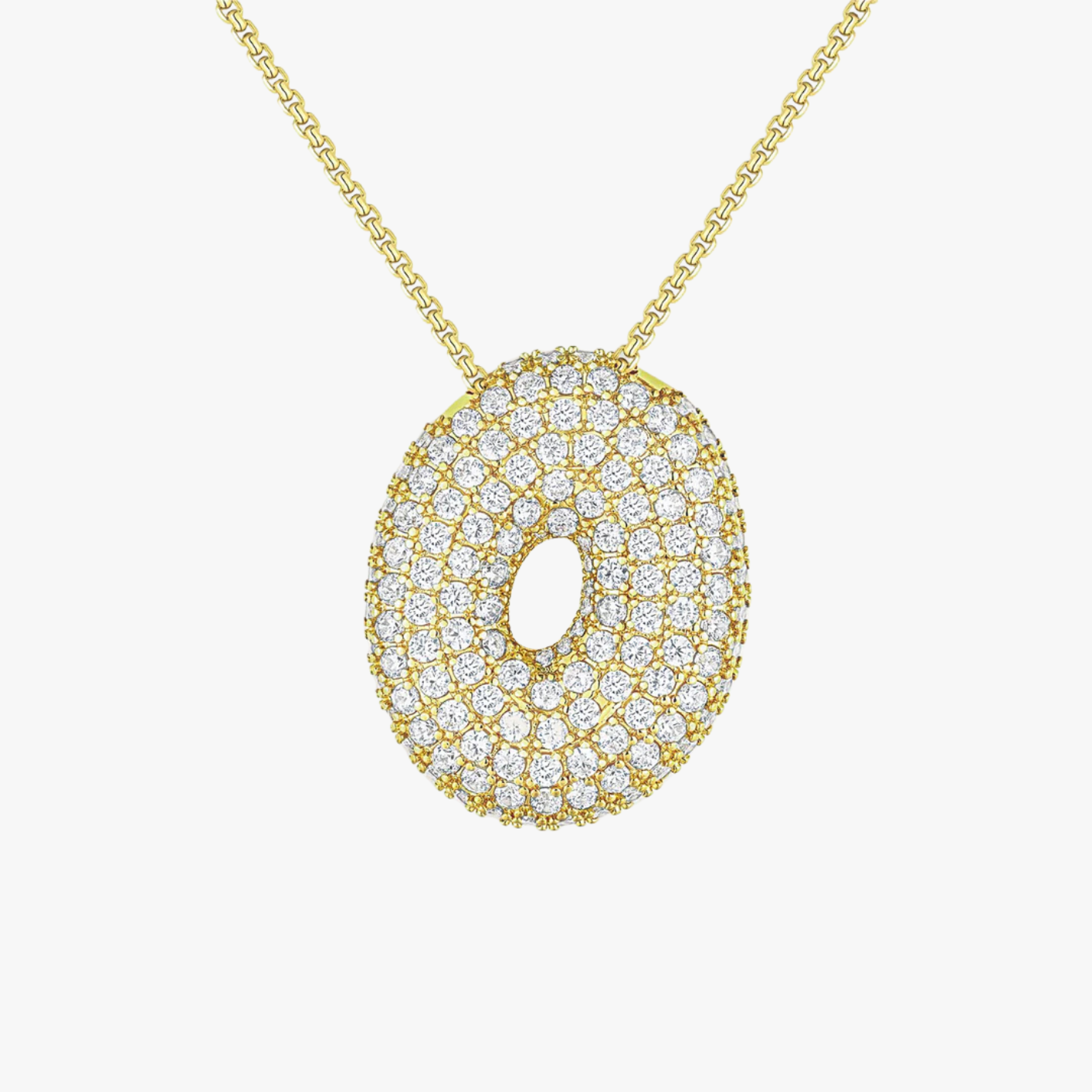 Bubble Initial Diamond Necklace