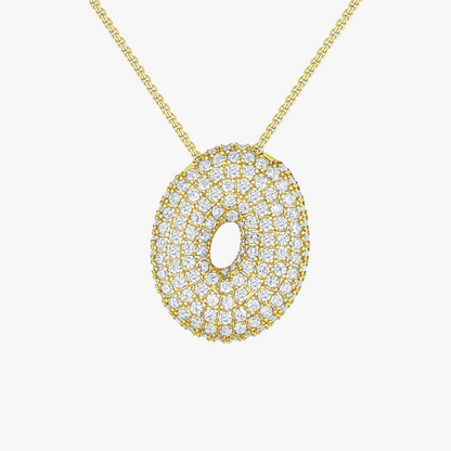 Bubble Initial Diamond Necklace