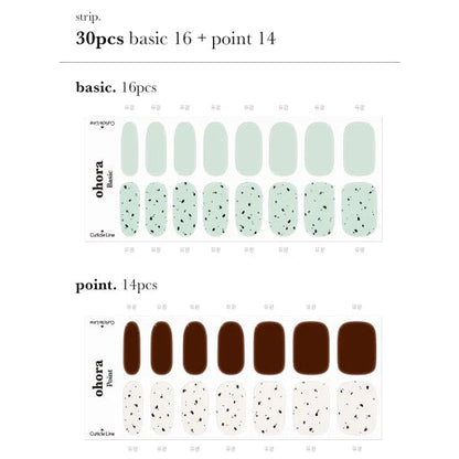 Ohora N Mint Choco Semi Cured Gel Nail Stickers