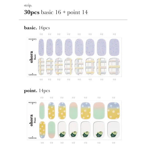 Ohora N Spring Turtle Semi Cured Gel Nail Stickers