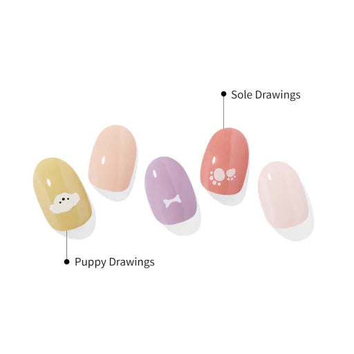 Ohora N White Puppy Semi Cured Gel Nail Stickers