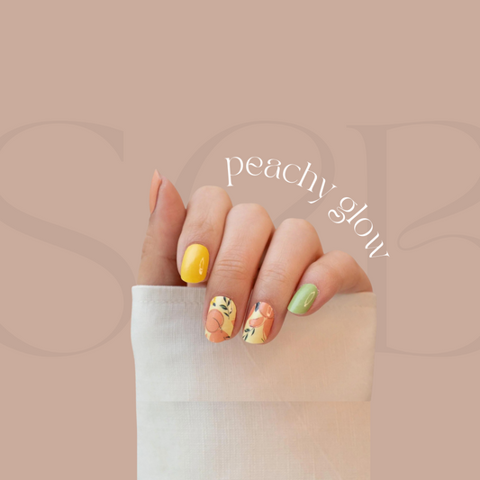 Peachy Glow Designer Nail Polish Wrap Sticker