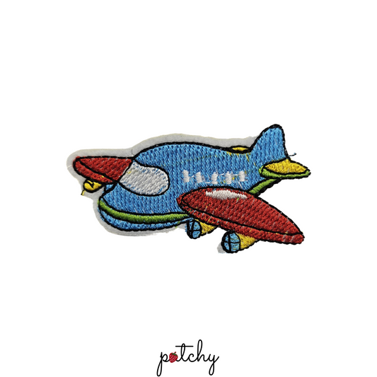 Plane Embroidered Iron-On Patch