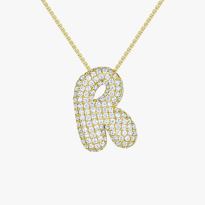 Bubble Initial Diamond Necklace