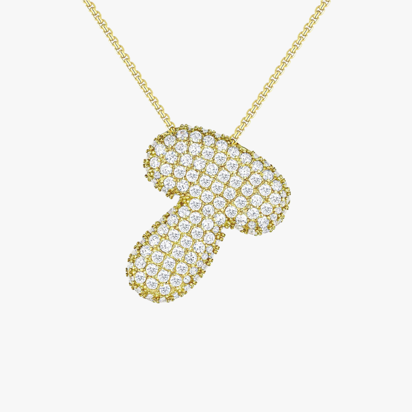 Bubble Initial Diamond Necklace