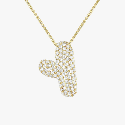 Bubble Initial Diamond Necklace