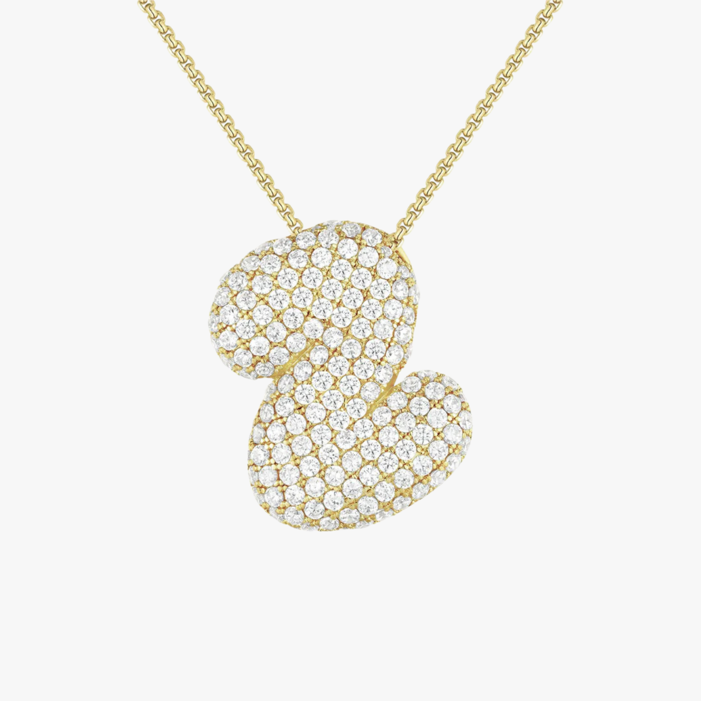 Bubble Initial Diamond Necklace