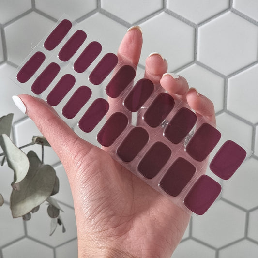 Wine Semi Cured Gel Nail Sticker Kit