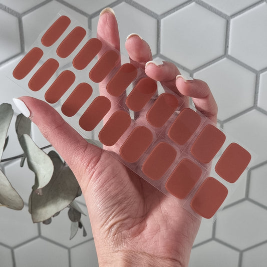 Burnt Orange Semi Cured Gel Nail Sticker Kit