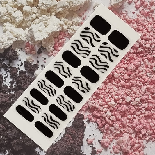 Wavy Monochrome Semi Cured Gel Nail Sticker Kit