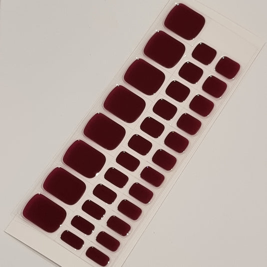 Burgundy Semi Cured Gel Nail Sticker Kit (Pedi)