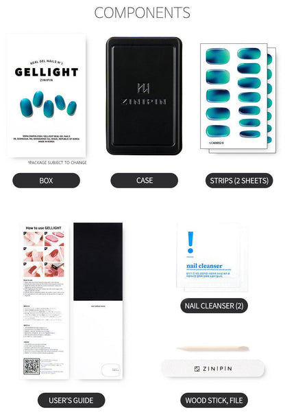 Blue Hawaii Semi Cured Gel Nail Sticker Kit