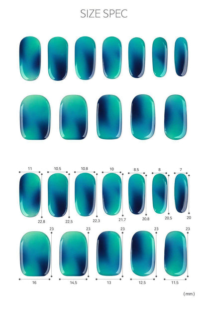 Blue Hawaii Semi Cured Gel Nail Sticker Kit