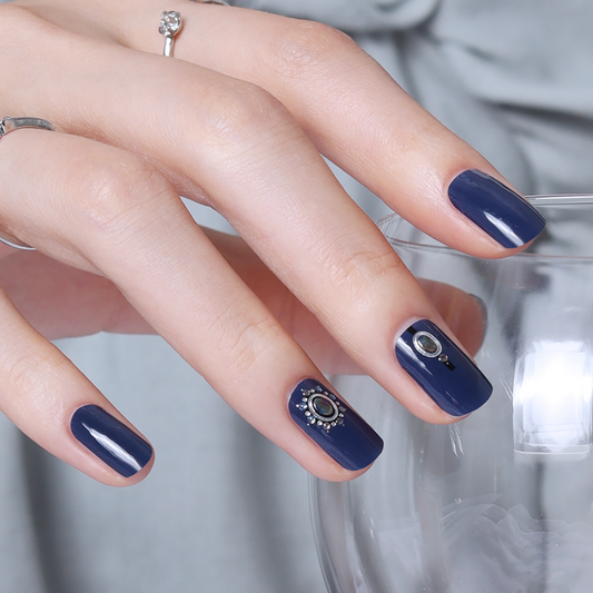 Glossy Blossom Infinity Blue Gel Nail Wrap