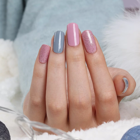 Glossy Blossom Lavender Blue Gel Nail Wrap