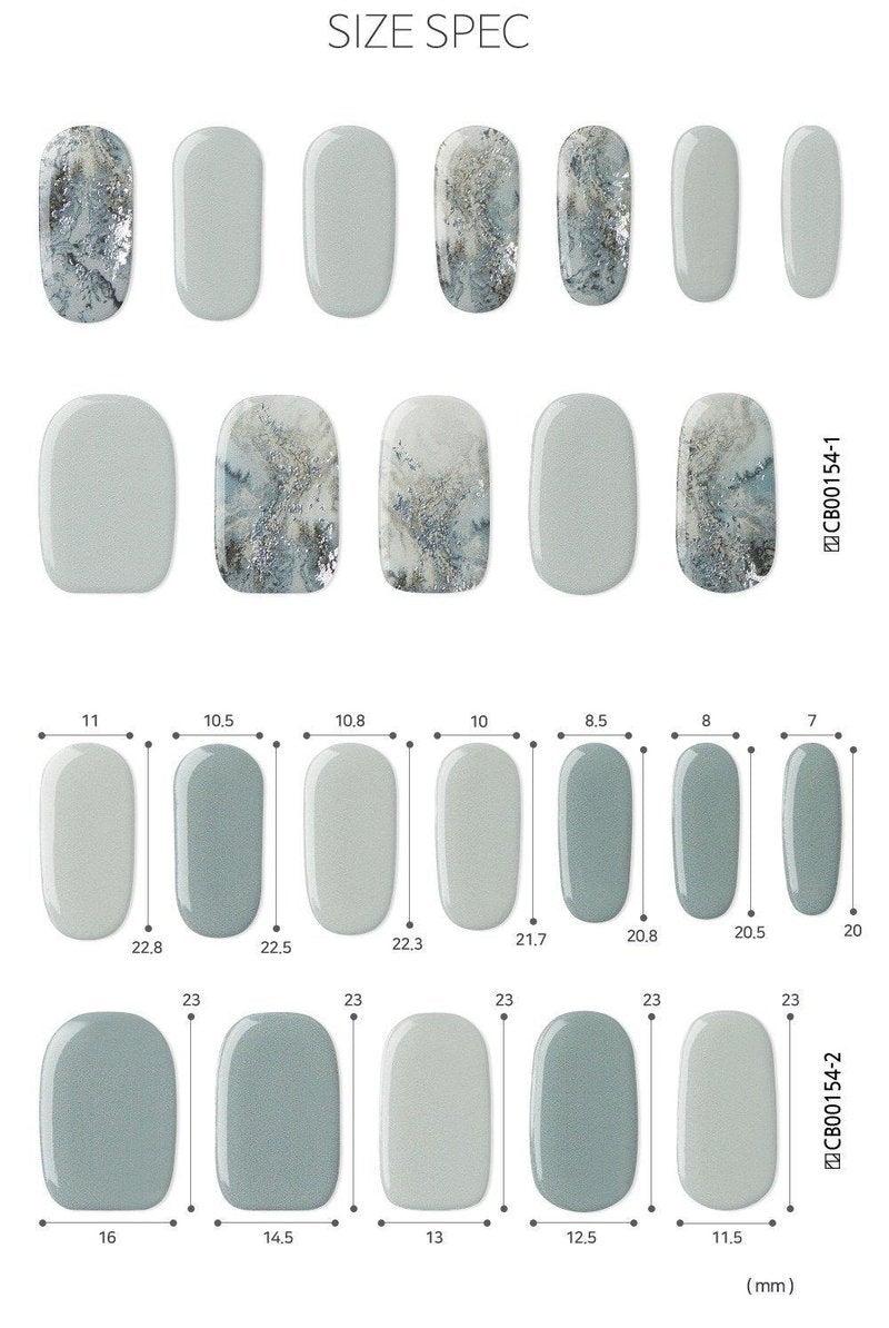 Andante Grey Semi Cured Gel Nail Sticker Kit