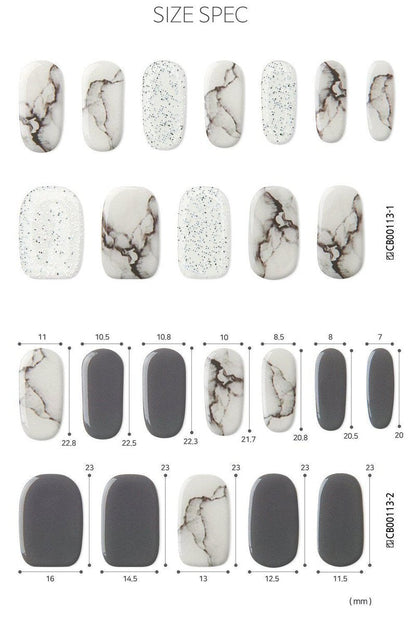 Stone Grey Semi Cured Gel Nail Sticker Kit