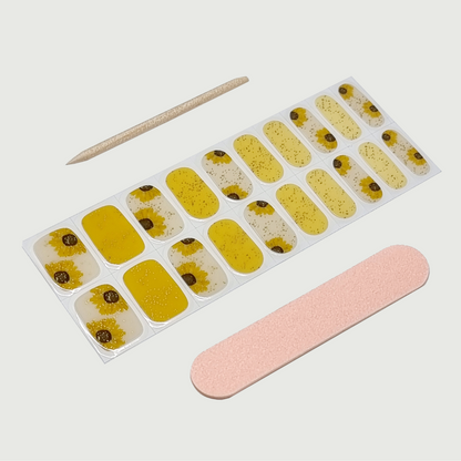 Sunflower Semi Cured Gel Nail Sticker Kit