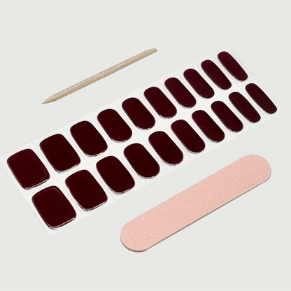 Wine Semi Cured Gel Nail Sticker Kit