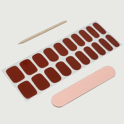 Burnt Orange Semi Cured Gel Nail Sticker Kit