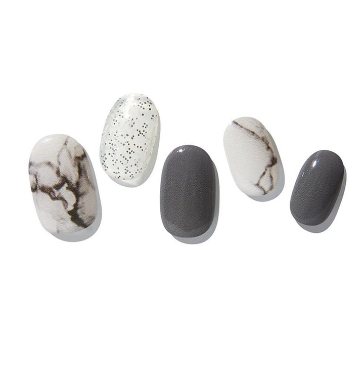 Stone Grey Semi Cured Gel Nail Sticker Kit